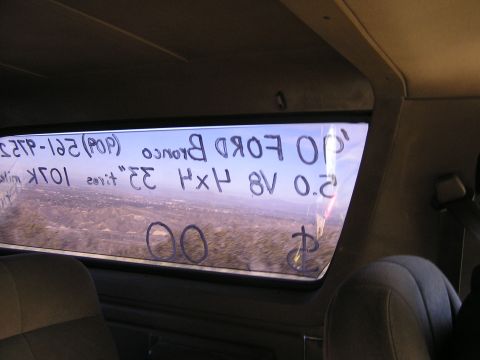 1990 Ford Bronco - Side window, with bad tint