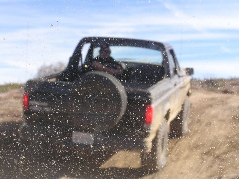1990 Ford Bronco - Canuck in a Bronco, camera focused on the dirty windshield.....