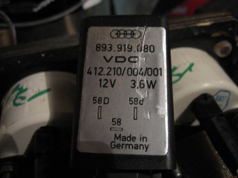 1987 Volkswagen Scirocco - This Audi relay part, labeled with part number 893.919.080 and VDC, was made in Germany.