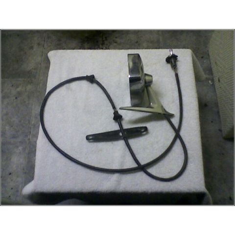 1972 Ford Ranchero - Side mirror assembly and cable laid out on a white cloth.