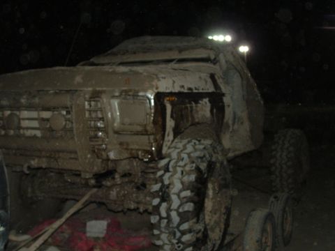 1992 Ford F-350 - This heavily muddied truck appears to be from the 1980s, not the 1990s as claimed.