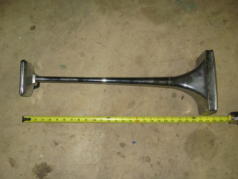 2007 Ford Bronco - Chrome horn measured with a tape measure on a concrete surface.