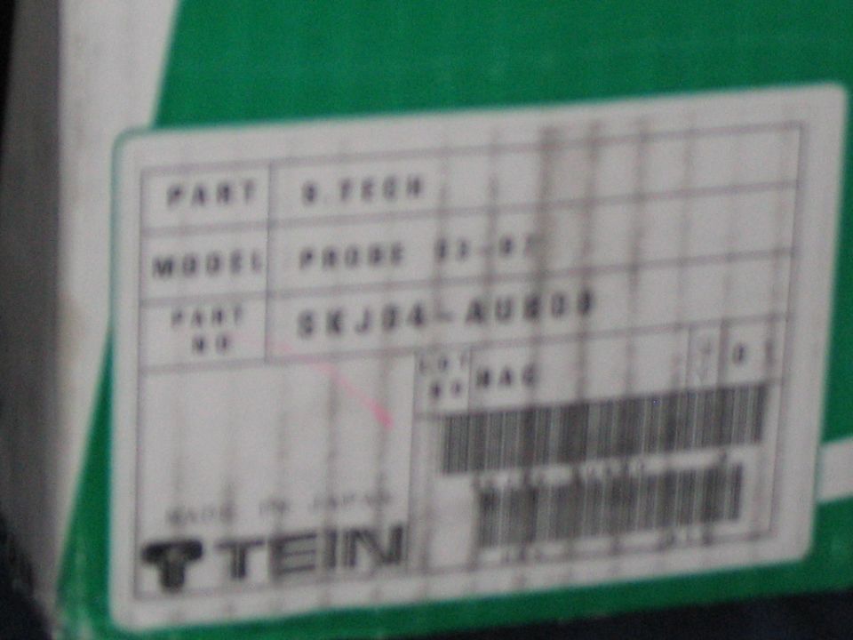 TEIN part label with model PROBE 93-98 and part no. SKJ04-AU609