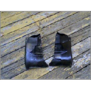 1972 Ford Ranchero - Pair of black plastic fender flares shown on a wooden background. Supermotors.net logo is present.