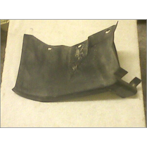 black plastic splash shield with mounting holes