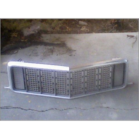 1972 Ford Ranchero - A vehicle grille is shown resting on a concrete surface.