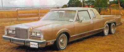 1972 Ford Ranchero - This custom car features a dual rear axle setup, giving it six wheels in total.