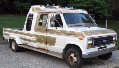 1972 Ford Ranchero - This custom van conversion pickup truck features a dual rear wheel setup and gold pinstriping.