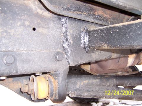 1994 Ford Bronco - Undercarriage view showing frame structure and suspension components, dated 12/24/2007.