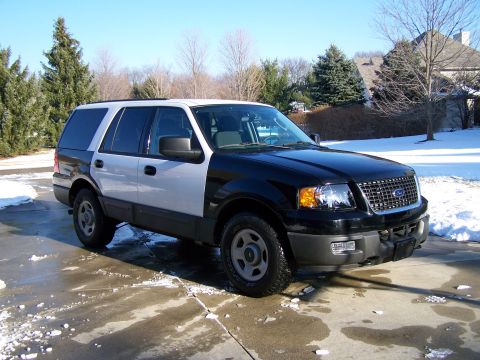 2004 Ford Expedition - This 2004 Ford Expedition is seen in a three-quarter front view on a driveway with melting snow.