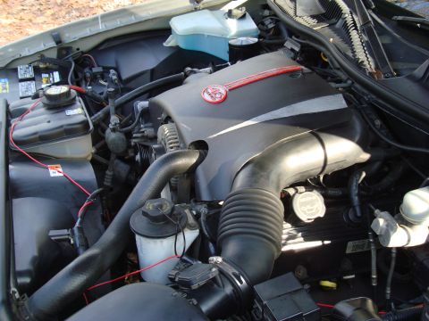 2002 Lincoln Town Car - Close-up view of a car's engine compartment, showing various hoses and components.
