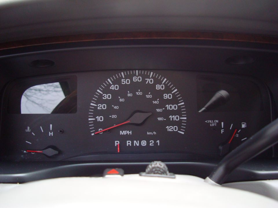 Ford instrument cluster speedometer reading to 120 mph with PRNODD gear indicator