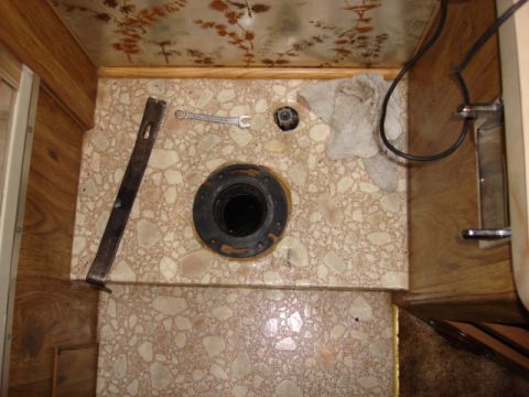 1983 Ford Bronco - My bad news was my potty mount was for only one mounting and not going to work with the new potty. the mount is held in place with 6 screws…