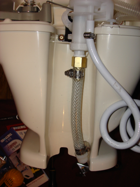 1983 Ford Bronco - I had to extend the water supply line 6" for the new potty. i got the parts from Home Depot and Lowes.