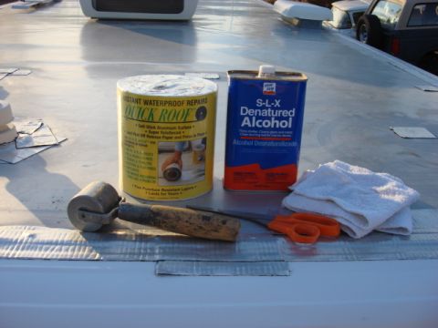 1983 Ford Bronco - I did alot of checking and i found out the flat steel roof flexes the most. I found this sealer just for this type of flexing @ Home Depot…