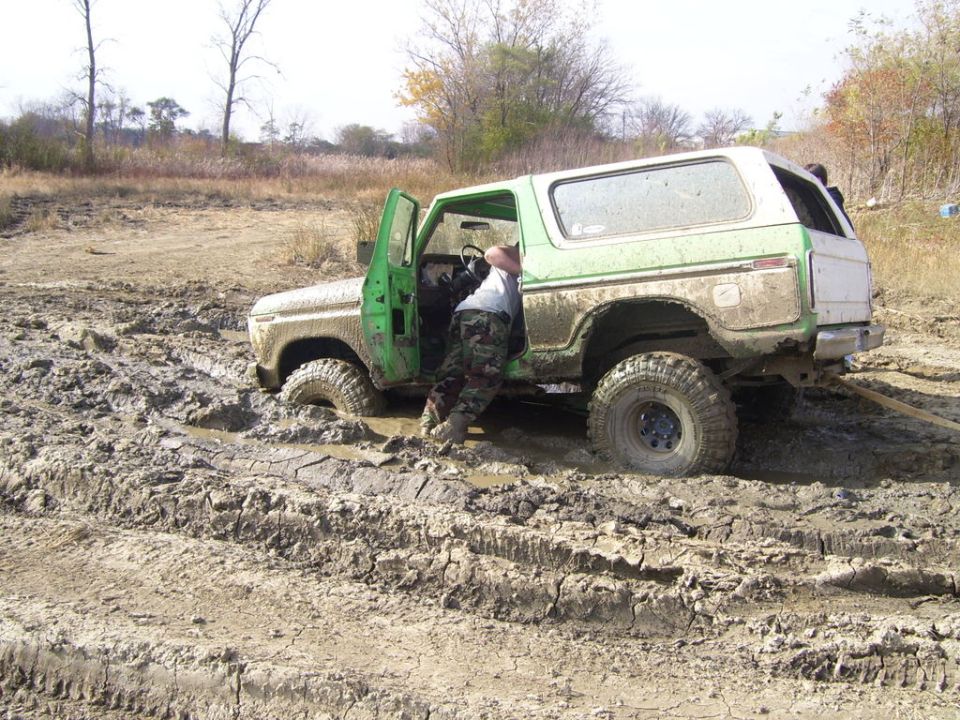 Mike Bronco taking a  swim