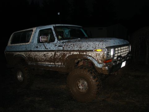 1978 Ford Bronco - This 1978 Ford Bronco is covered in mud after an off-road excursion.