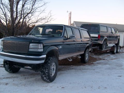 1995 Ford C-350 (Centurion Conversions) - Towed my C350 home with my C150, due to the area it was parked it was a bit easier to get it on the trailer backwards...