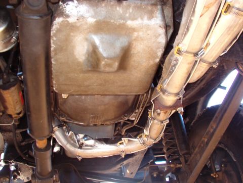 1975 Ford Bronco - To keep even more heat out, all the exhaust pipes near the body are now wrapped. This stuff smokes & stinks the first few times the engine…