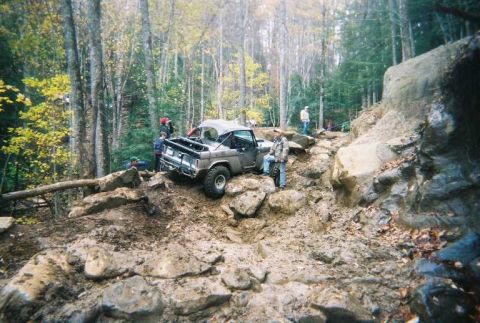 1976 Ford Bronco - Allen on Lower 2 after the drive shaft gave up