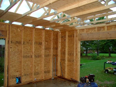 1986 Ford Bronco - The attic floorboards in place also allow us slow movers, with the lame limbs, to attempt roof sheathing (again with a lot of younger help).