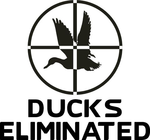 1987 Suzuki Samurai - This logo features a duck silhouette within crosshairs, accompanied by text.