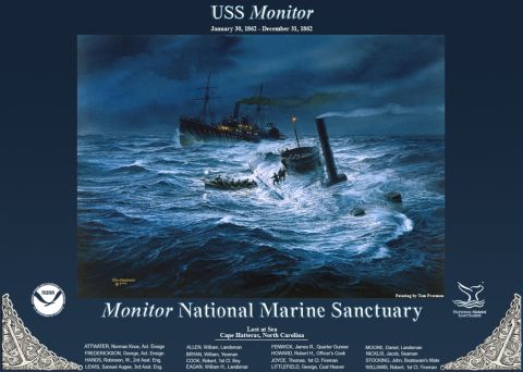 1988 Ford Bronco - The painting depicts the final moments of the USS Monitor during a storm off Cape Hatteras.