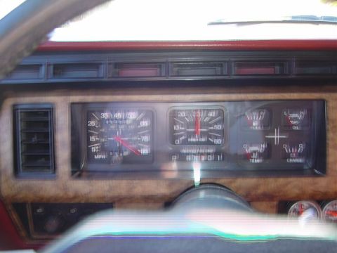 1986 Ford Bronco - Interior view of a 1986 Ford Bronco's dashboard, showing various gauges.