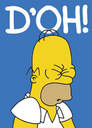 1988 Mercury Grand Marquis - Homer Simpson's iconic 'D'oh!' expression is captured in this image, the Supermotors logo at the bottom.
