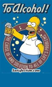1988 Mercury Grand Marquis - Homer Simpson graphic with text about alcohol and Supermotors website.