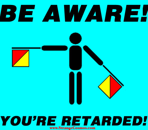 1989 Ford Bronco - This diagram uses semaphore flags and text to convey a message of awareness and insult.
