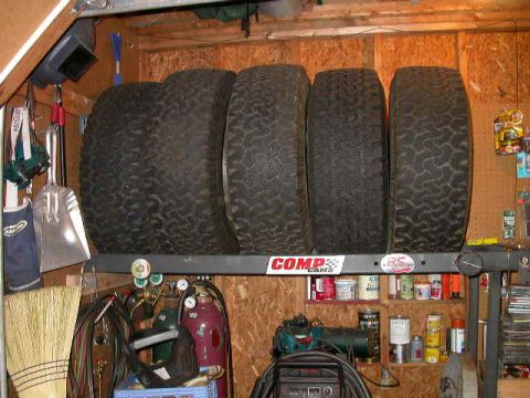 1990 Ford Bronco - Five BFG A/T's, 305/70R16 ( ~33"), on aluminum rims, 5 on 5.5, 4" back spacing. Evenly worn, minor rock rash on wheels and tires.