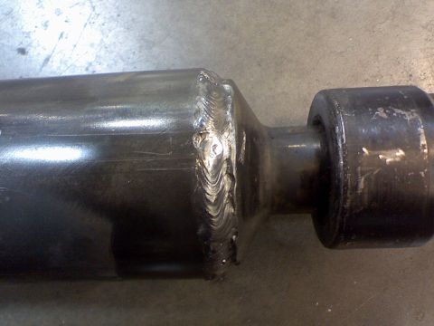 1974 Ford F-250 - This is a close-up view of a drive shaft, showing significant welding work.