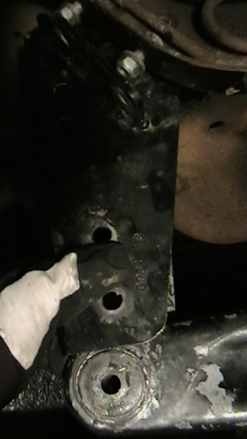 1995 Ford Bronco - The two bolts at the very top of the pic, are where the bracket is supposed to be mounted.