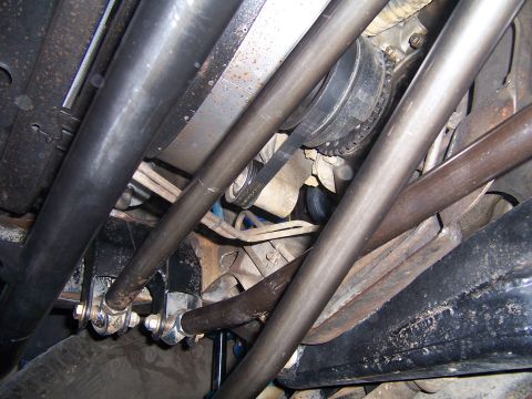 1980 Ford Bronco - This photo shows the engine and suspension parts from underneath a vehicle, not a complete 1980 Ford Bronco.
