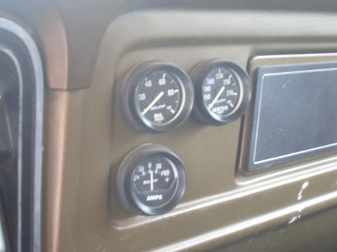 1979 Ford Bronco - Interior view of a 1979 Ford Bronco dashboard, showing three gauges.