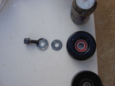 1983 Ford Bronco - here are the parts all cleaned up. i used a dab of antisize here too. ******this is a reverse thread bolt****