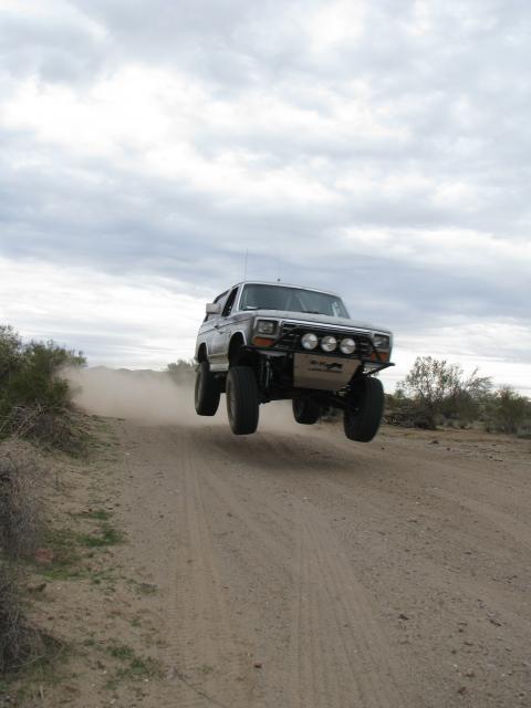 1980 Ford Bronco - This 1980 Ford Bronco is captured mid-jump during an off-road excursion.