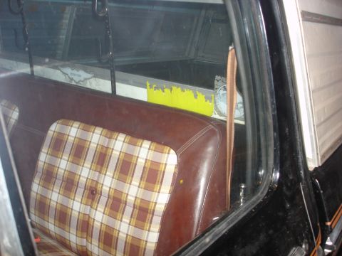 1979 Ford F-150 - Interior view of a 1979 Ford F-150, highlighting the plaid seat pattern.