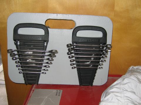2001 Ford F-150 - A set of Craftsman wrenches is organized on a tool holder.