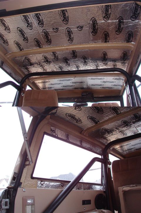 1975 Ford Bronco - The camper shell is matted, including around the side windows. The difference in noise is amazing - it almost sounds like the camper is mad…
