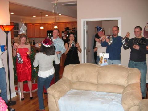 1985 Ford LTD Crown Victoria - A group of friends gather for a New Year's Eve celebration, complete with festive hats and noisemakers.