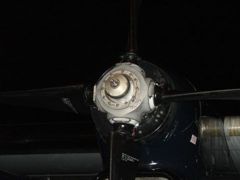 1989 Ford Bronco - Close-up view of an aircraft propeller hub, showing mechanical details and a part number.