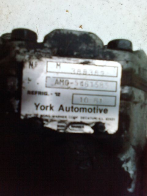 1995 Ford Bronco - Label on a York Automotive air conditioning compressor indicates a manufacturing date of October 1991.