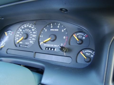1996 Mercury Grand Marquis - Dashboard gauges including speedometer, tachometer, fuel, and oil levels are visible in this 1996 Mercury Grand Marquis.