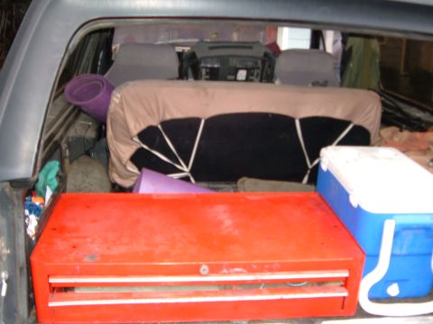1981 Ford Bronco - top view, My Ice chest sits perfectly on the side, notice the right side. Its a cargo box out of a 90 something exploder. Its a steel horse…