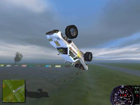 1988 Ford Bronco - INSANE off road race in game screen shot, about to wreck