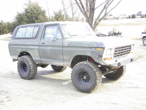 1978 Ford Bronco - This 1978 Ford Bronco is modified with a suspension lift and large tires for off-road use.