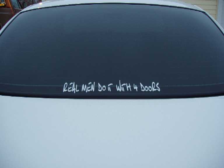 "REAL MEN Do it with 4 doors" decal
