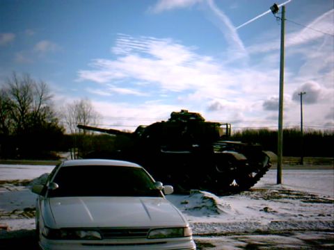 1996 Ford Crown Victoria - Vic in front of tank